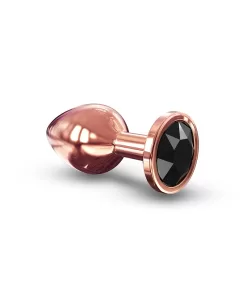 Plug Anale in Metallo Rosa e Brillantino Nero M