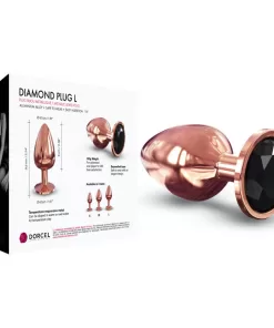 Plug Anale in Metallo Rosa e Brillantino Nero L