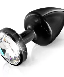 Plug anale nero in alluminio con Swarovski originale ANNI 8 X 3,5 cm
