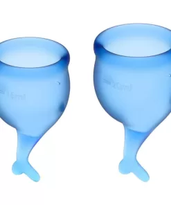 Coppette Mestruali Blu Satisfyer Feel Secure set 2 misure