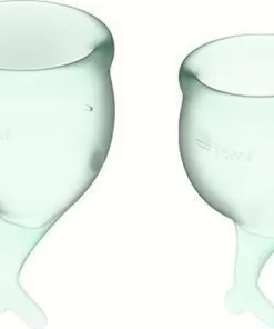 Coppette Mestruali Verde Chiaro Satisfyer Feel Secure set 2 misure