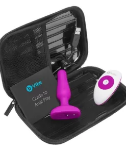 Plug anale vibrante ricaricabile in silicone b-Vibe Novice con telecomando