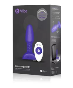 Plug anale vibrante - rotante ricaricabile in silicone b-Vibe Rimming Petite con telecomando