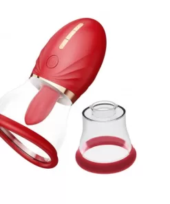 Adoramor Red automatic vaginal pump with tongue