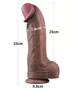 Dildo Dual Layered Silicone XXL 33 cm
