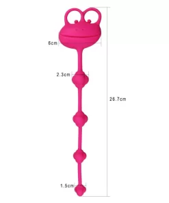 Silicone Frog Anal Beads Fucsia