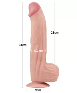 Dildo 12 King Sized Sliding Skin Dual Layer 31 cm
