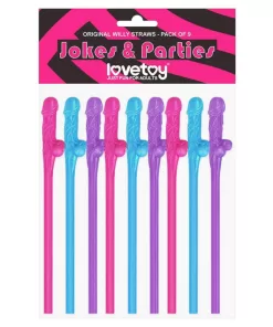 Cannucce con Pene Colorate 9 Pezzi