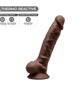 Dildo realistico in silicone dual density silexpan 18 cm Marrone