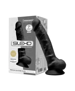 Dildo realistico in silicone dual density silexpan 18 cm Nero