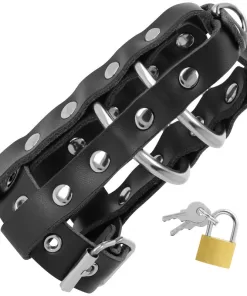 DARKNESS LEATHER CHASTITY CAGE