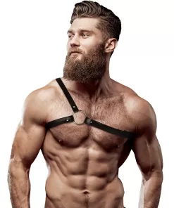 ECO LEATHER CROSSED SHOULDER STRAP HARNESS MEN