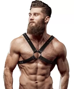 ECO LEATHER CROSSED CHEST STRAP HARNESS MEN