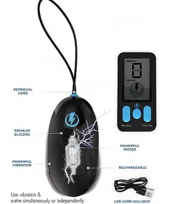 5X Vibrating & E-Stim Silicone Egg + Remote