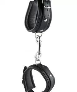 Cavigliere in pelle nero 5 cm