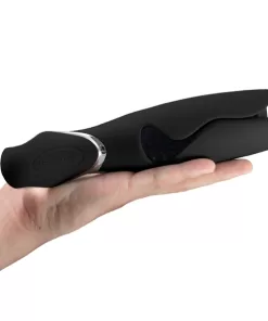 Masturbatore vibrante ricaricabile in silicone Vulcan Masturbator Black