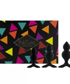 Set di 3 butt plug in silicone Bibi Twin colore nero